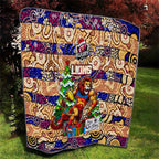 Lions Football Merry Christmas Quilt Indigenous Australian Art