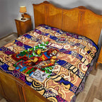 Lions Football Merry Christmas Quilt Indigenous Australian Art