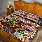 Lions Football Merry Christmas Quilt Bed Set Indigenous Australian Art