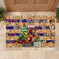 Lions Football Merry Christmas Rubber Doormat Indigenous Australian Art