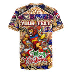 Custom Lions Rugby Merry Christmas Rugby Jersey Indigenous Australian Art