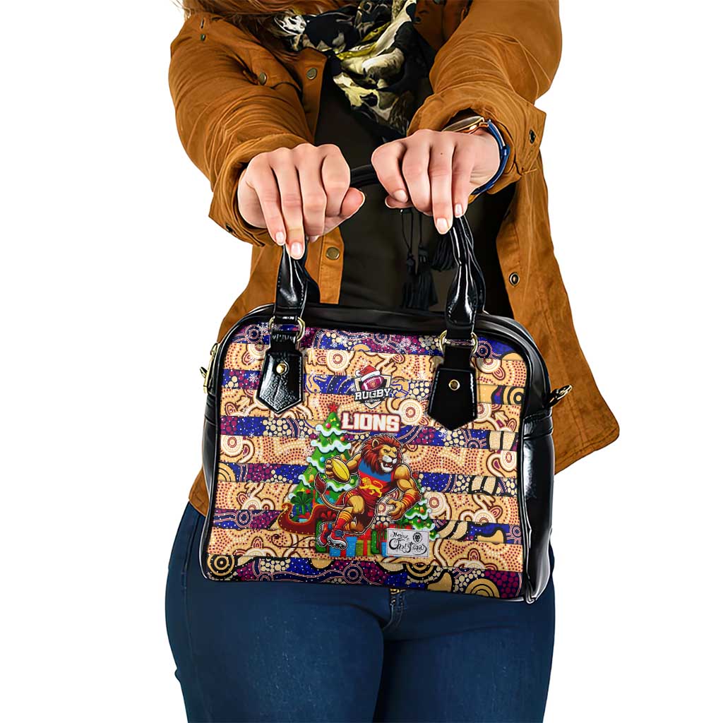 Lions Football Merry Christmas Shoulder Handbag Indigenous Australian Art