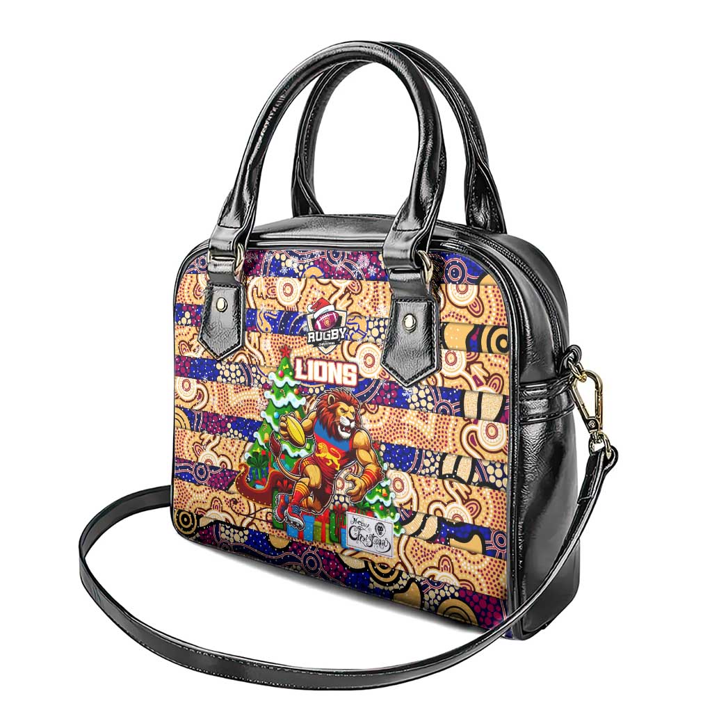 Lions Football Merry Christmas Shoulder Handbag Indigenous Australian Art