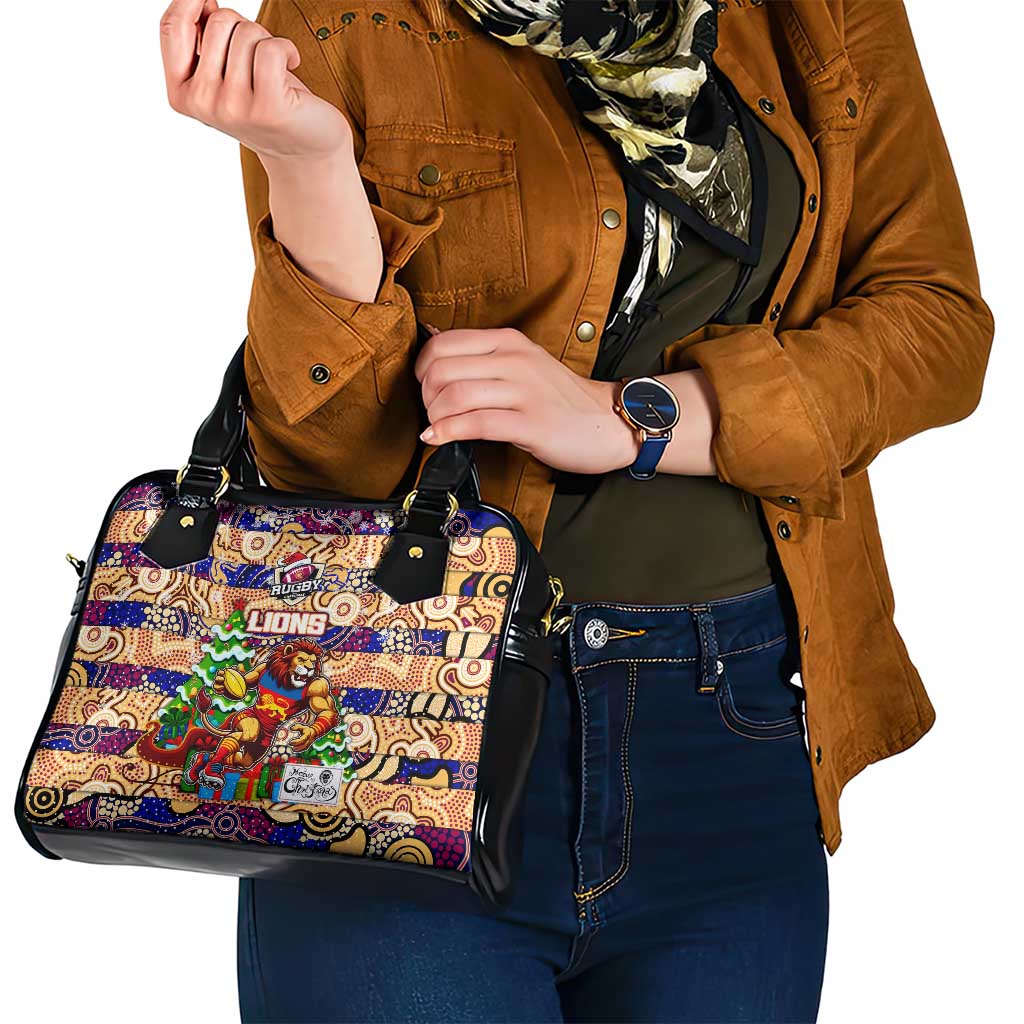Lions Football Merry Christmas Shoulder Handbag Indigenous Australian Art