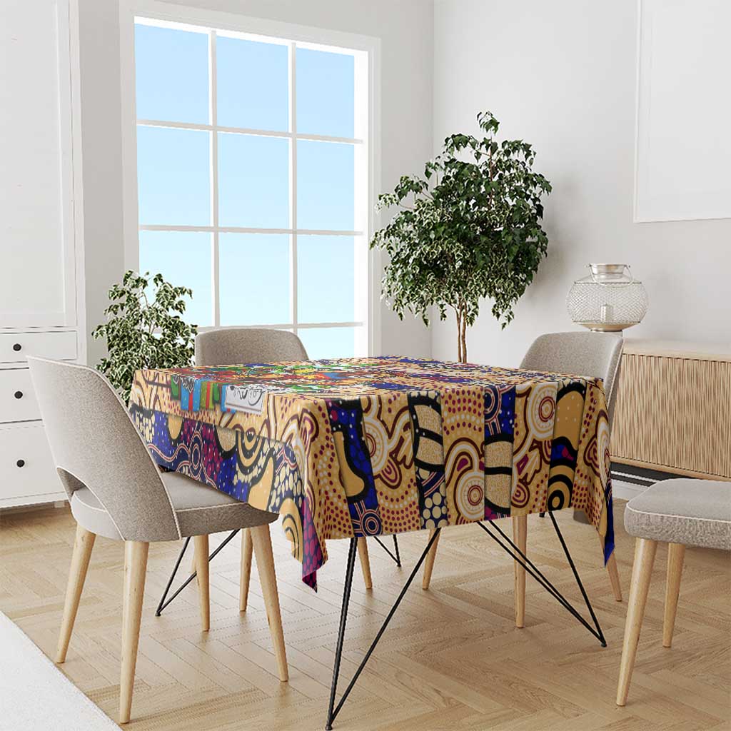 Lions Football Merry Christmas Tablecloth Indigenous Australian Art