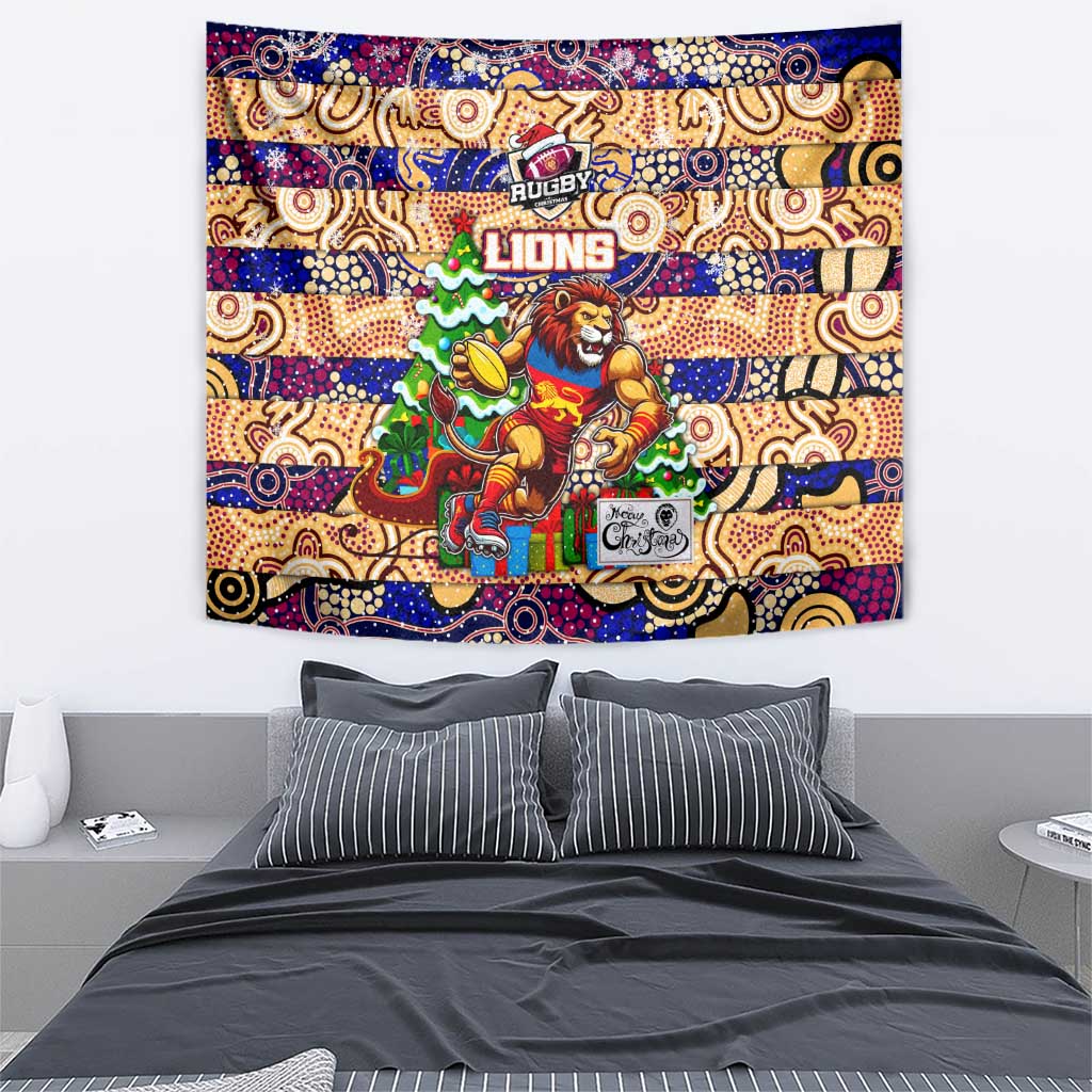 Lions Football Merry Christmas Tapestry Indigenous Australian Art