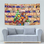 Lions Football Merry Christmas Tapestry Indigenous Australian Art