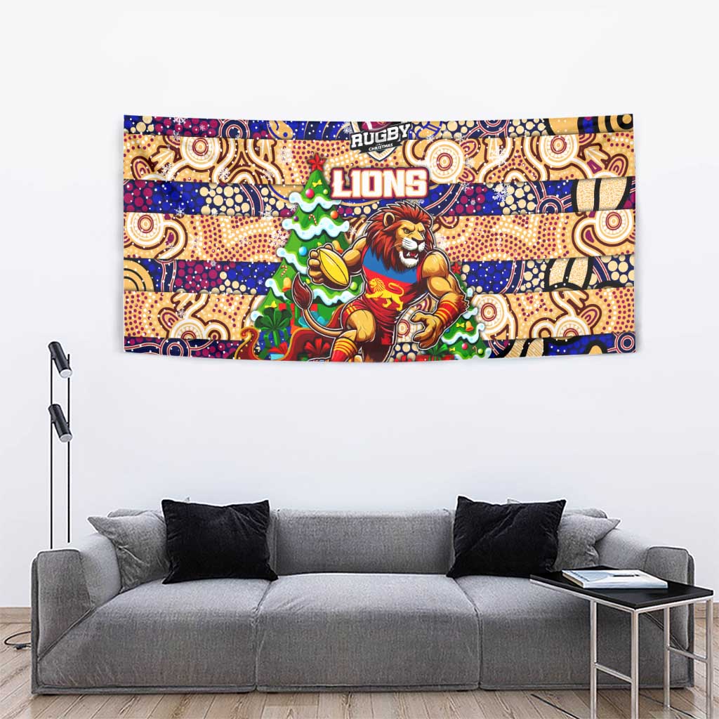 Lions Football Merry Christmas Tapestry Indigenous Australian Art