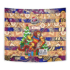 Lions Football Merry Christmas Tapestry Indigenous Australian Art