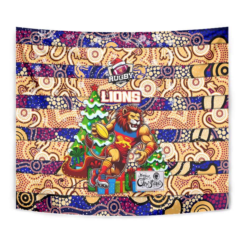 Lions Football Merry Christmas Tapestry Indigenous Australian Art