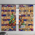 Lions Football Merry Christmas Window Curtain Indigenous Australian Art