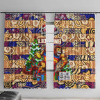 Lions Football Merry Christmas Window Curtain Indigenous Australian Art