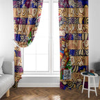 Lions Football Merry Christmas Window Curtain Indigenous Australian Art
