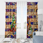Lions Football Merry Christmas Window Curtain Indigenous Australian Art