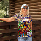 Custom Lions Rugby Merry Christmas Women Polo Shirt Indigenous Australian Art