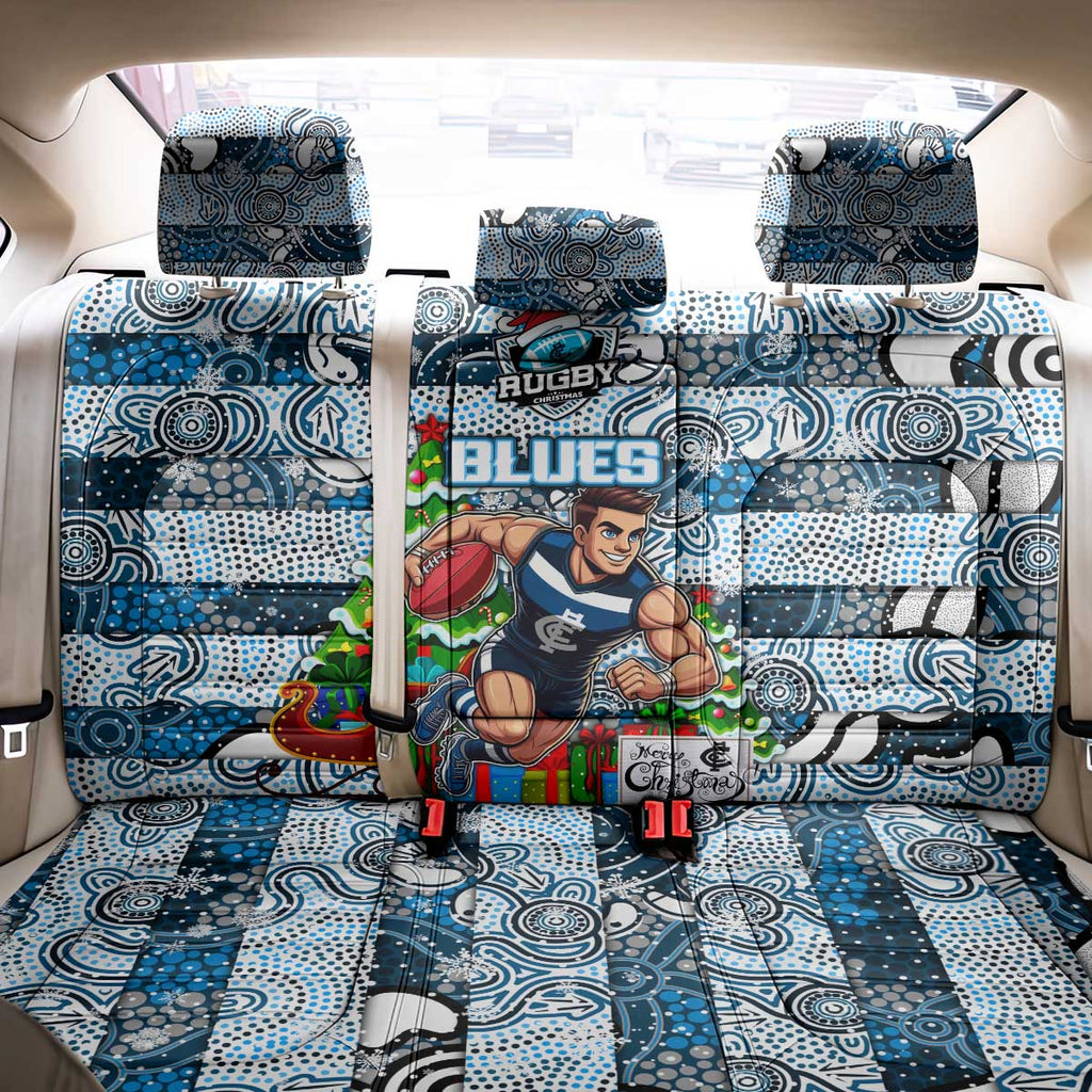 Blues Football Merry Christmas Back Car Seat Cover Indigenous Australian Art
