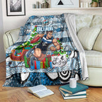 Blues Football Merry Christmas Blanket Indigenous Australian Art
