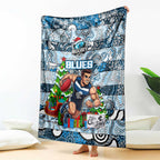 Blues Football Merry Christmas Blanket Indigenous Australian Art