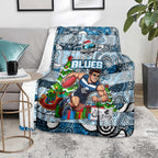 Blues Football Merry Christmas Blanket Indigenous Australian Art