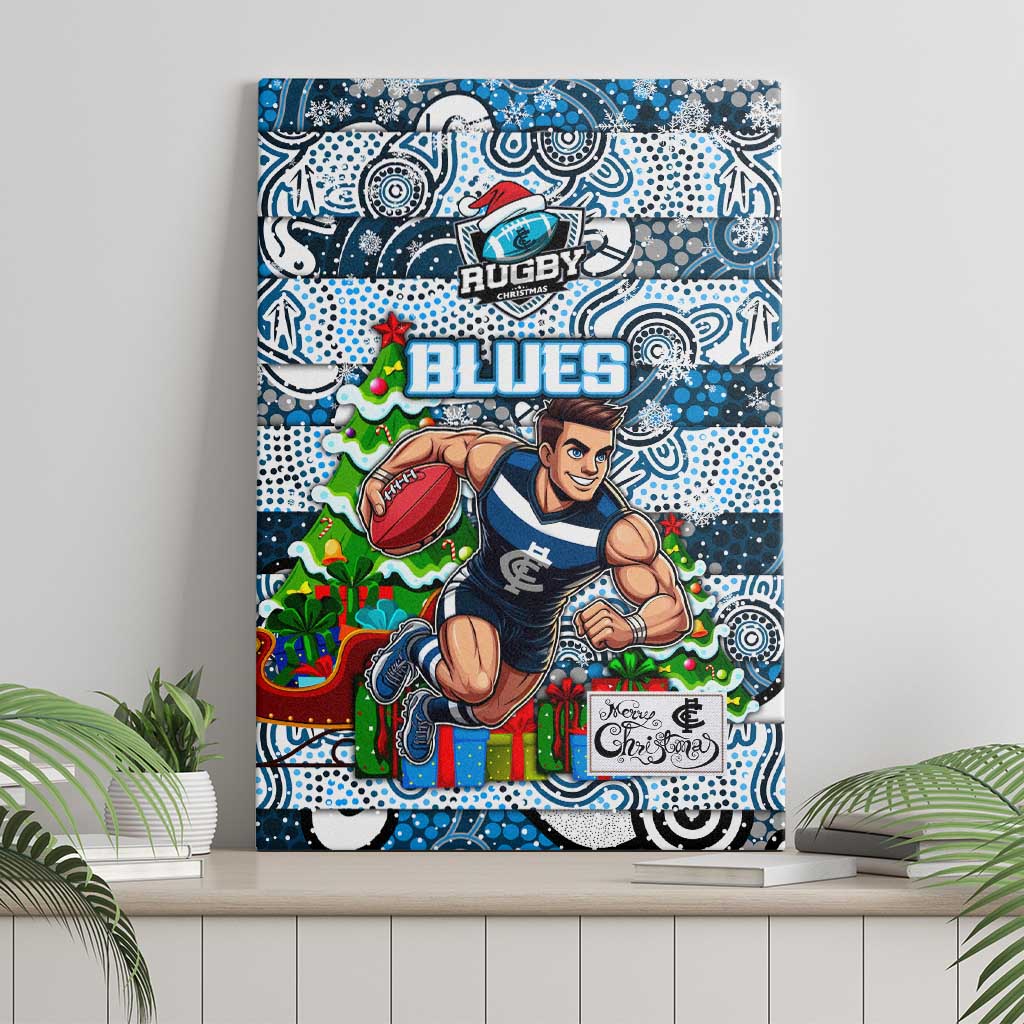Blues Football Merry Christmas Canvas Wall Art Indigenous Australian Art