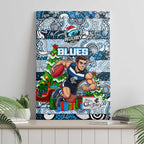 Blues Football Merry Christmas Canvas Wall Art Indigenous Australian Art
