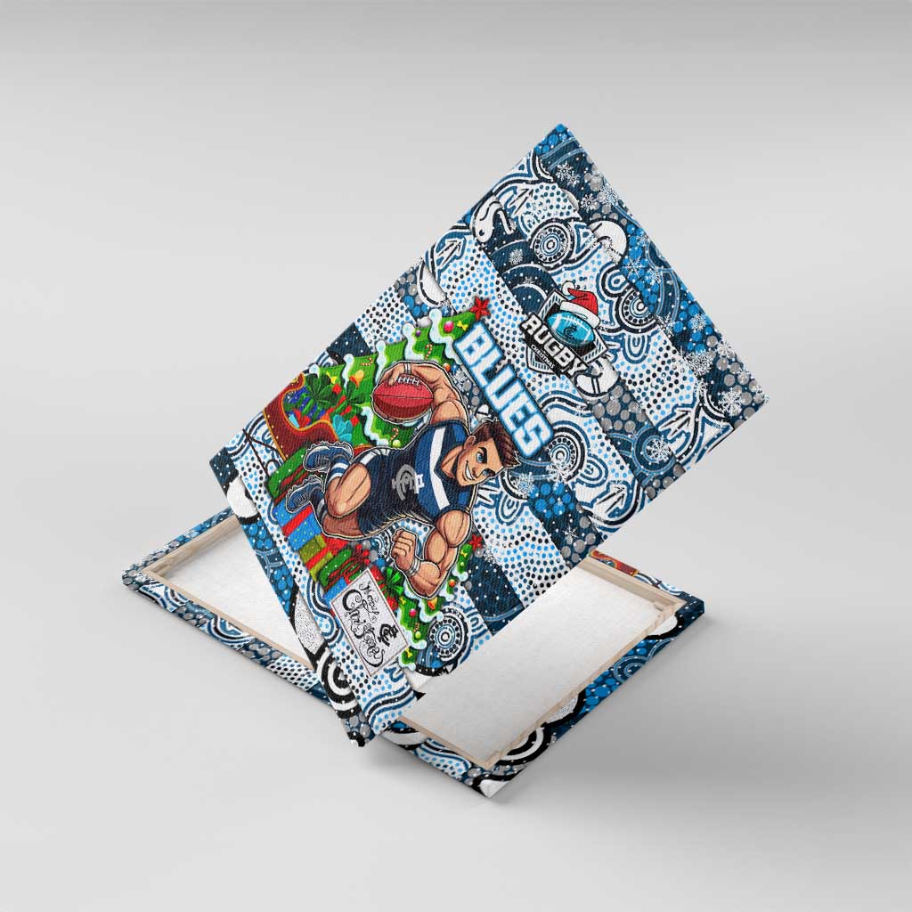 Blues Football Merry Christmas Canvas Wall Art Indigenous Australian Art