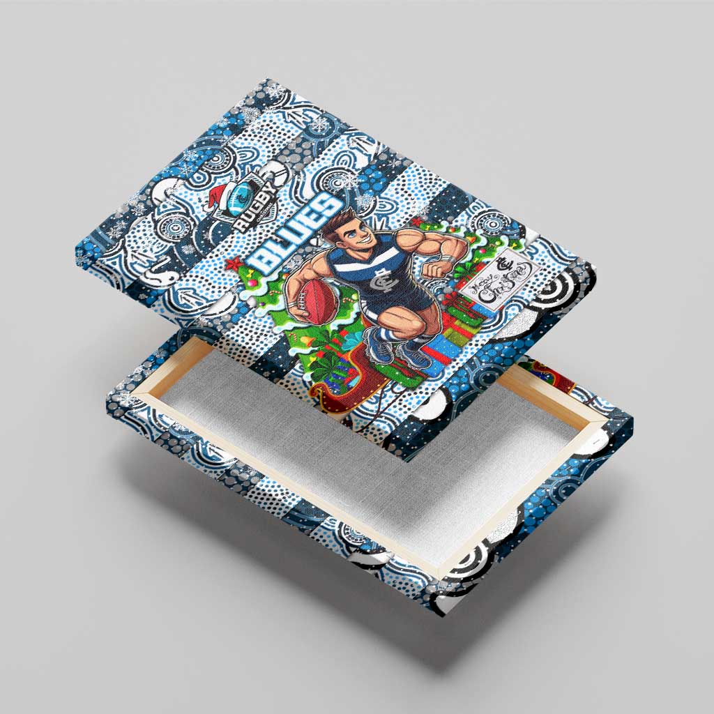 Blues Football Merry Christmas Canvas Wall Art Indigenous Australian Art