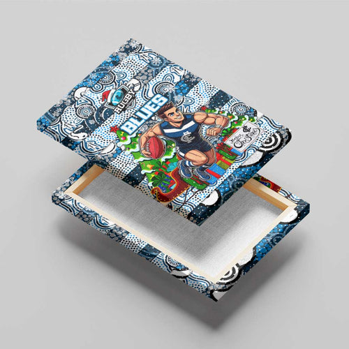 Blues Football Merry Christmas Canvas Wall Art Indigenous Australian Art