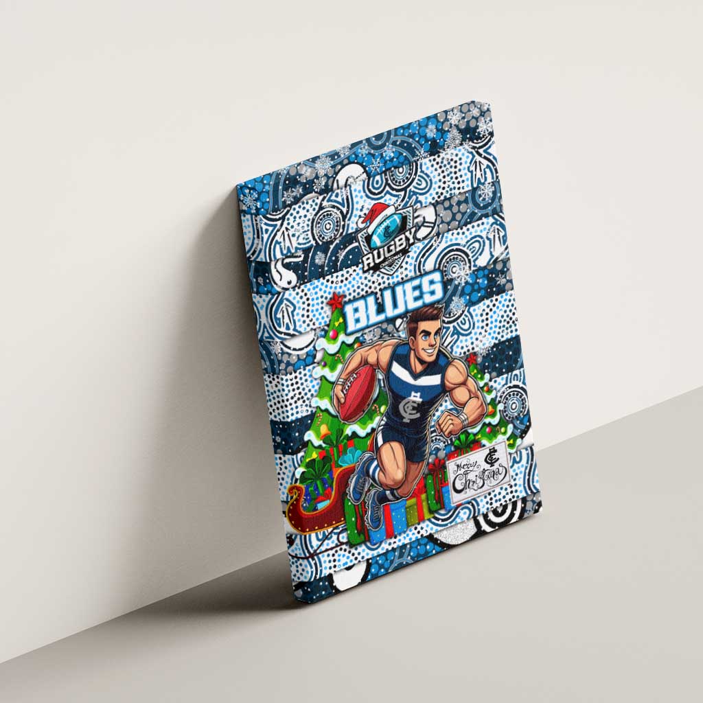 Blues Football Merry Christmas Canvas Wall Art Indigenous Australian Art