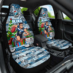Blues Football Merry Christmas Car Seat Cover Indigenous Australian Art