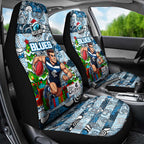 Blues Football Merry Christmas Car Seat Cover Indigenous Australian Art
