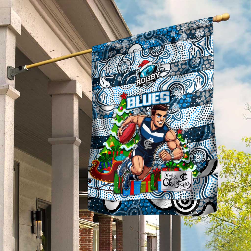 Blues Football Merry Christmas Garden Flag Indigenous Australian Art