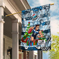 Blues Football Merry Christmas Garden Flag Indigenous Australian Art