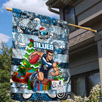 Blues Football Merry Christmas Garden Flag Indigenous Australian Art