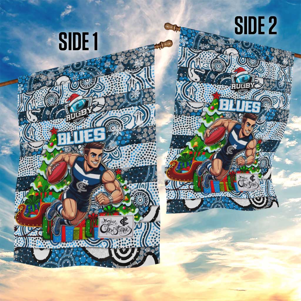 Blues Football Merry Christmas Garden Flag Indigenous Australian Art