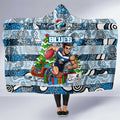 Blues Football Merry Christmas Hooded Blanket Indigenous Australian Art