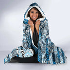 Blues Football Merry Christmas Hooded Blanket Indigenous Australian Art