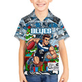 Custom Blues Rugby Merry Christmas Kid Hawaiian Shirt Indigenous Australian Art