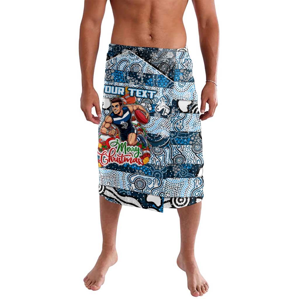 Custom Blues Rugby Merry Christmas Lavalava Indigenous Australian Art