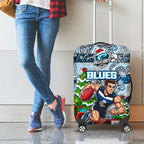 Blues Football Merry Christmas Luggage Cover Indigenous Australian Art