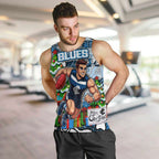 Custom Blues Rugby Merry Christmas Men Tank Top Indigenous Australian Art