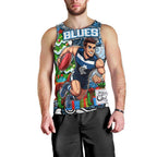 Custom Blues Rugby Merry Christmas Men Tank Top Indigenous Australian Art