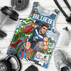 Custom Blues Rugby Merry Christmas Men Tank Top Indigenous Australian Art