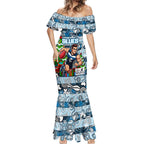 Custom Blues Rugby Merry Christmas Mermaid Dress Indigenous Australian Art