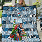 Blues Football Merry Christmas Quilt Indigenous Australian Art