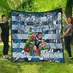 Blues Football Merry Christmas Quilt Indigenous Australian Art