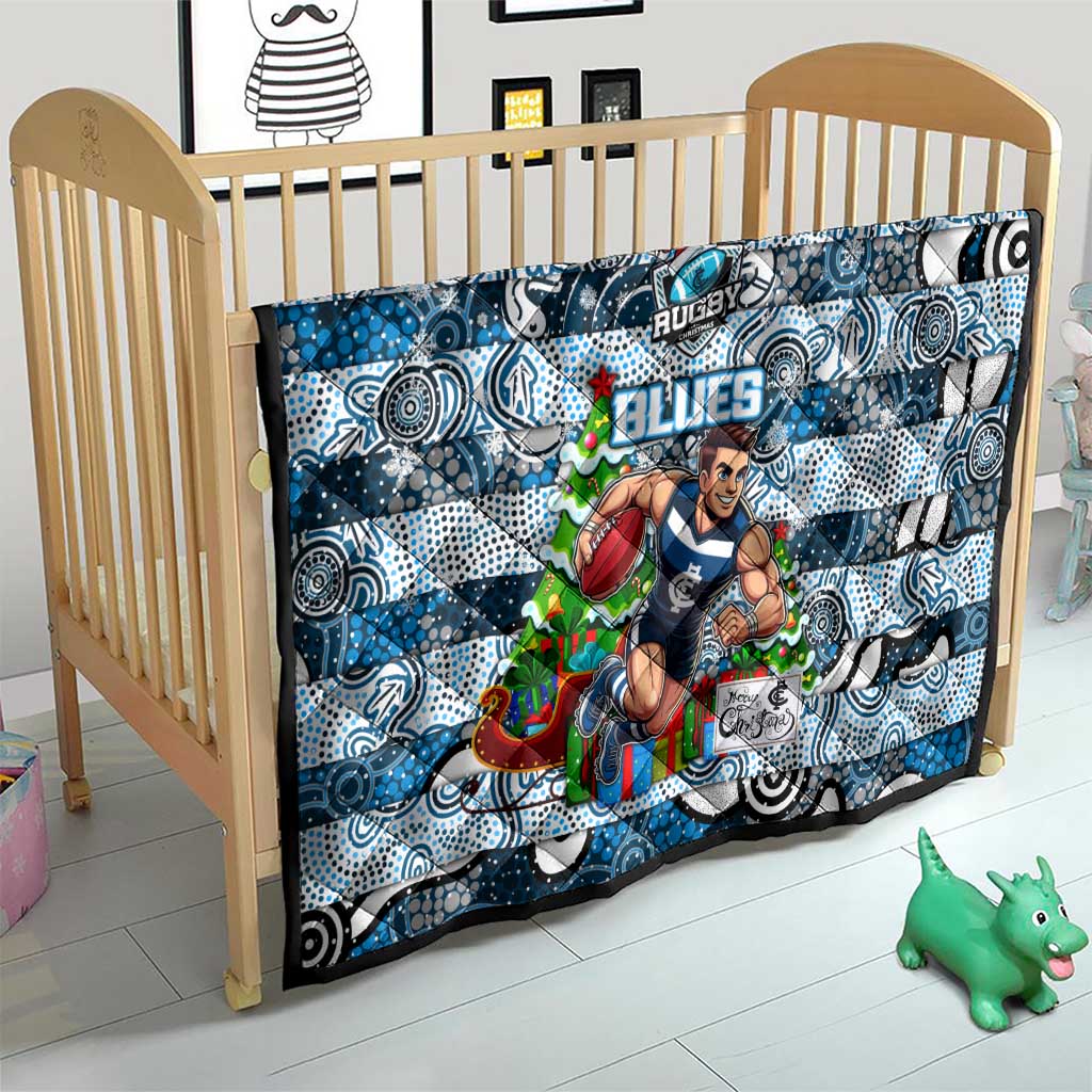 Blues Football Merry Christmas Quilt Indigenous Australian Art