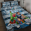 Blues Football Merry Christmas Quilt Bed Set Indigenous Australian Art