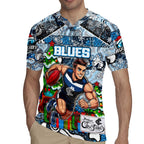 Custom Blues Rugby Merry Christmas Rugby Jersey Indigenous Australian Art
