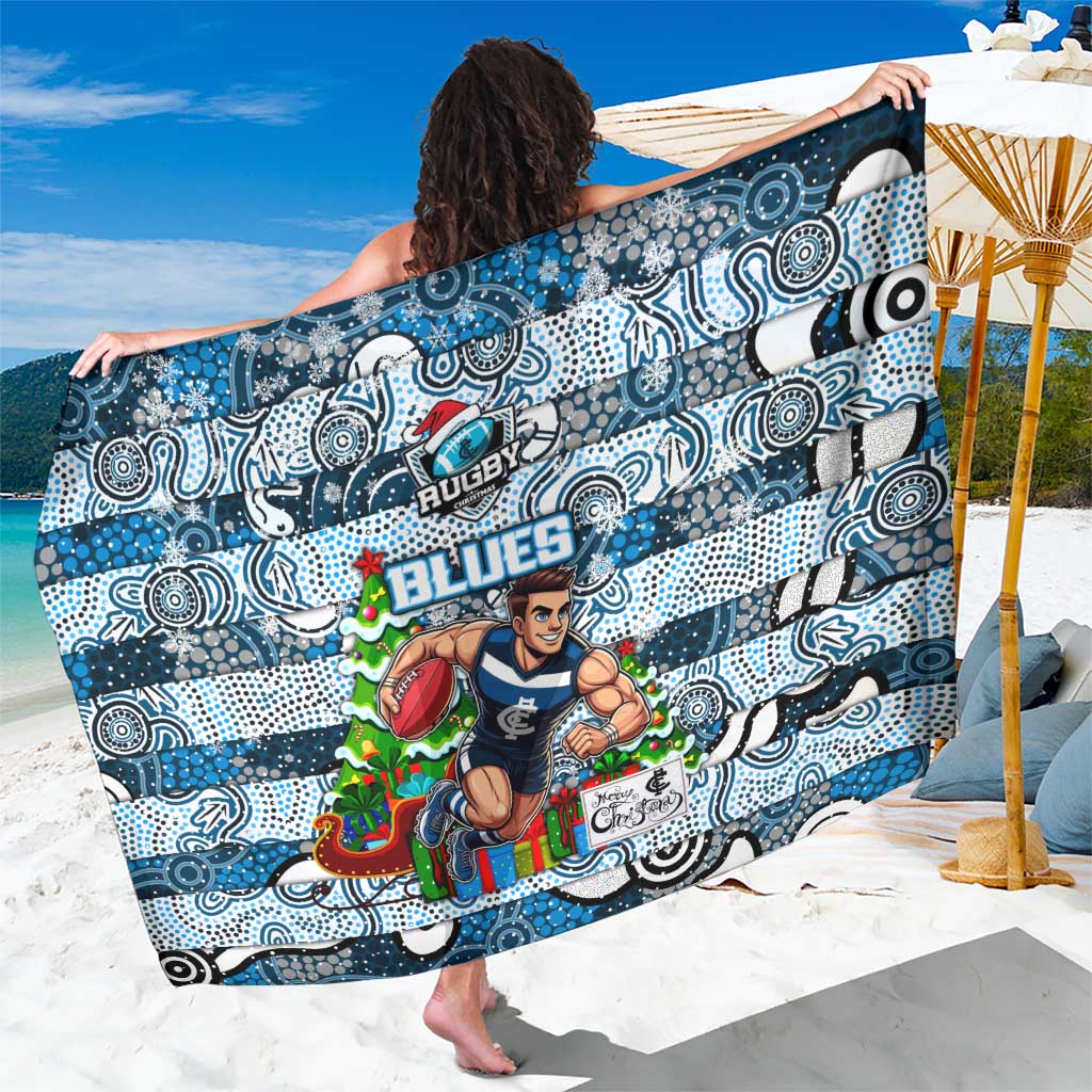 Blues Football Merry Christmas Sarong Indigenous Australian Art